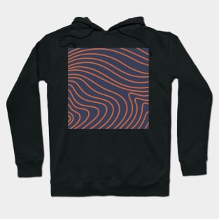 Orange curved stripes in retro style Hoodie